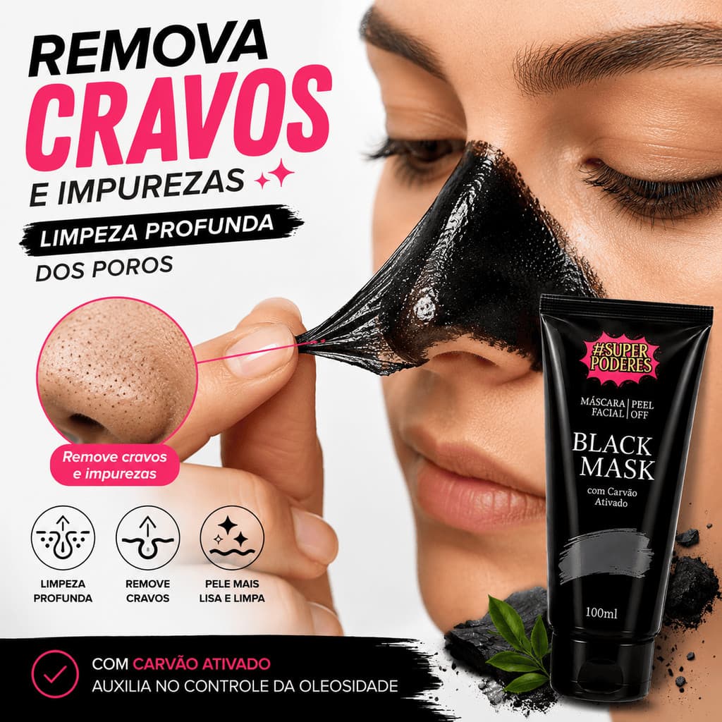 Mascara Facial Peel Off Mack Mask com carvão Ativado 100g