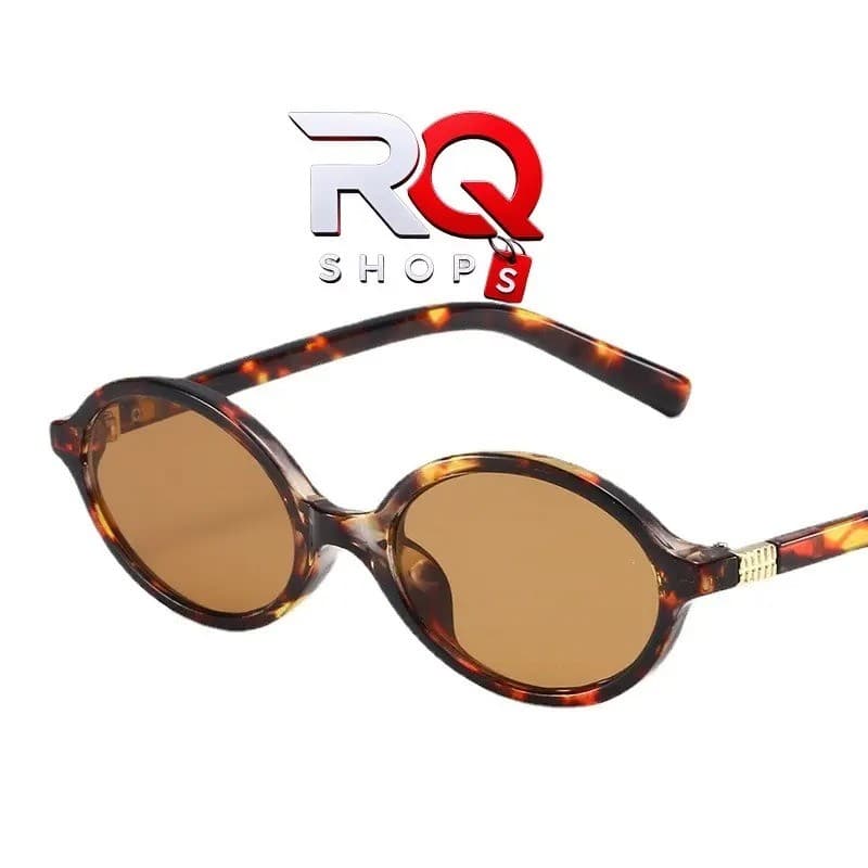 Óculos Premium Oval Retro Moda Coreana Tartaruga Metal Armação Oval Retrô Elegante e Confortável