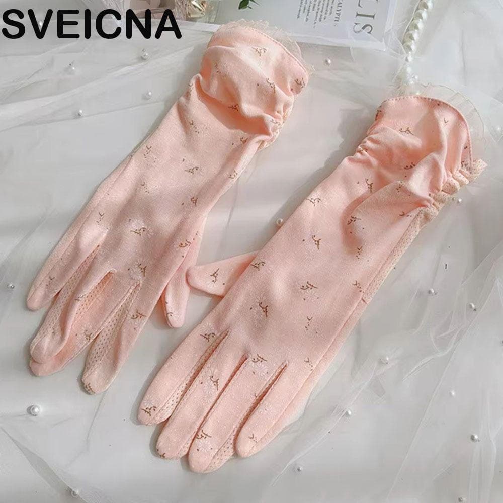 SVEICNA Luvas Femininas De Verão , Respiráveis Antiderrapantes De Proteção Solar De Manga Estendida Com Tela Sensível Ao
