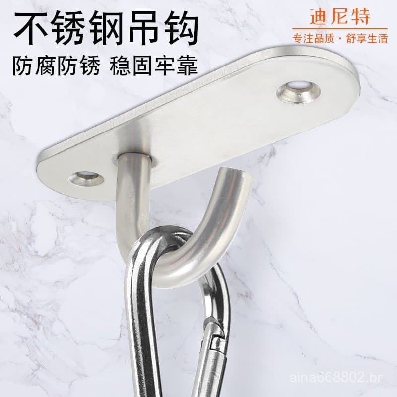 Gancho Aberto de Aço Inoxidável Dinit, Gancho de Teto Fixo em Forma de U Reforçado, Base para Ventilador de Teto KYPA