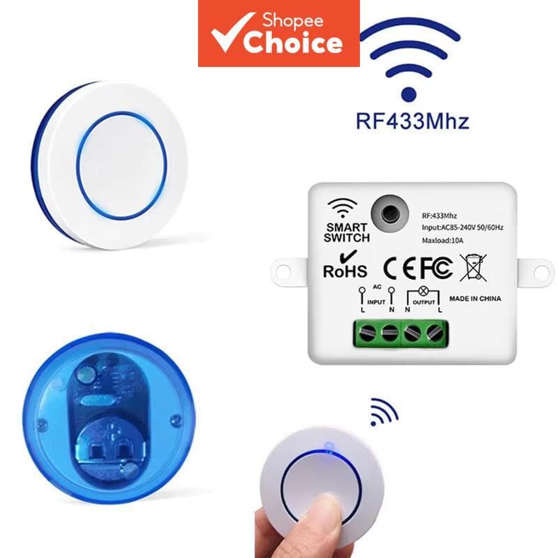 Interruptor Inteligente De Luz De Preenchimento LED Axus RF 433MHz 2026 Receptor De Relé De Controle Sem Fio 10A 220V 11