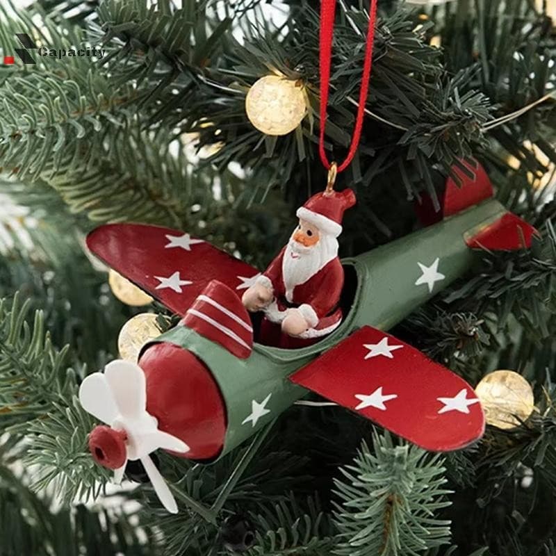 Decorações de Natal Vintage em Ferro, Estilo Antigo, Papai Noel, Avião, Decorações para Árvore, Decoração de Boneco de N