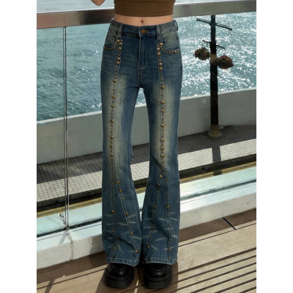 [Novo produto] Estilo Hong Kong Moda Lavável High-End Feeling Micro-Flap Calças Verão Moda Angustiadas Pequenas Cintura