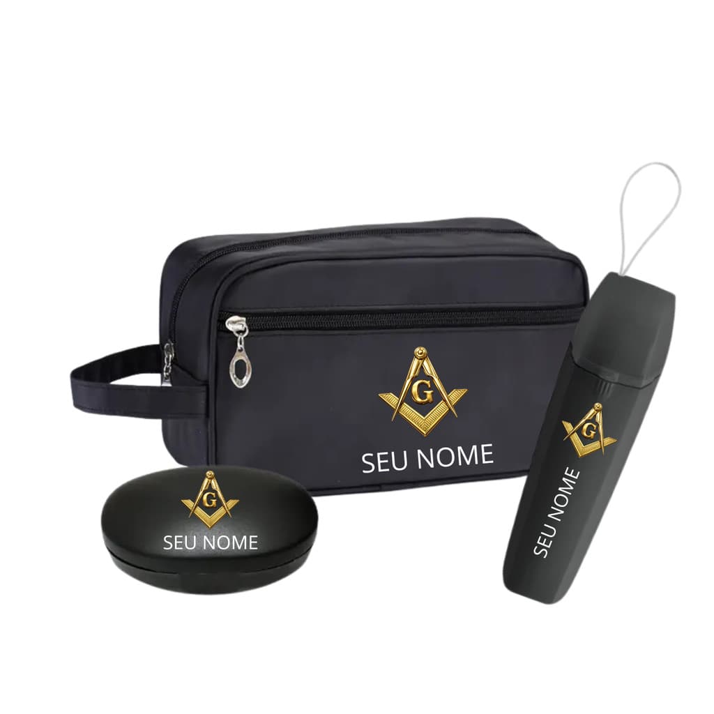 Kit Bolsa Necessaire Maçonaria Maçom Estojo Personalizado