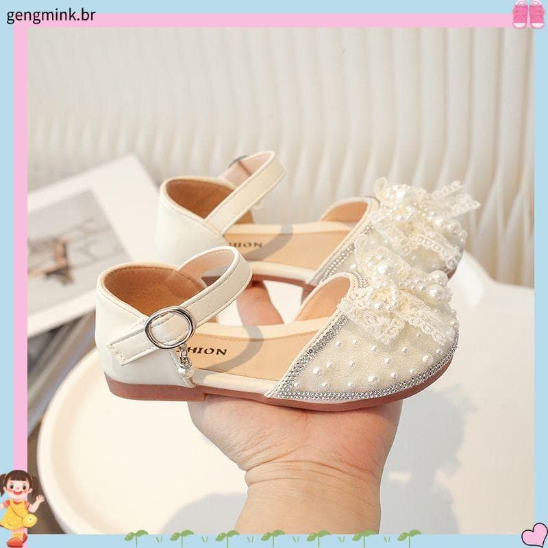 Meninas sapatos de princesa arco sapatos de cristal de sola macia 2026 verão crianças Toe-coberto sandálias strass médio