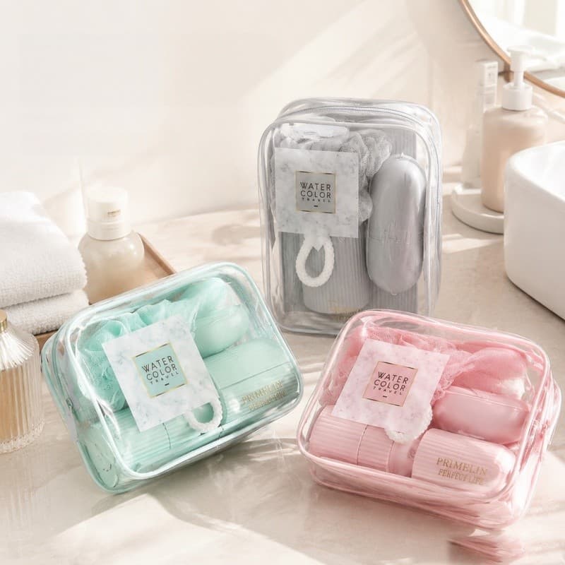 Kit De Viagem 5 Peças Nécessaire Transparente Prático Casa