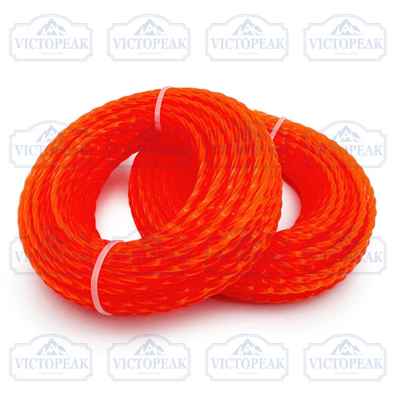2 Unidades 3.0 Mm x 15 M Laranja Torcido Nylon Linha De Aparador Resistente Ao Desgaste Cabo De Corte De Grama