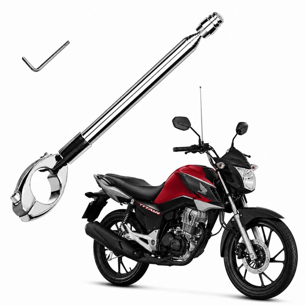 Antena Corta Pipa Guidão Aco Inox Cromada 6 Estagios Moto