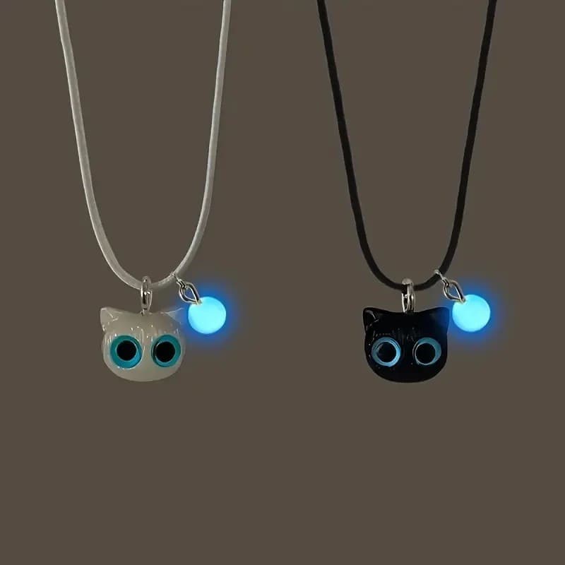 Pulseiras de Contas Artesanais com Gatos Fofos e Estilosos para Casais e Amizade, Joias de Moda, Presente para o Dia dos