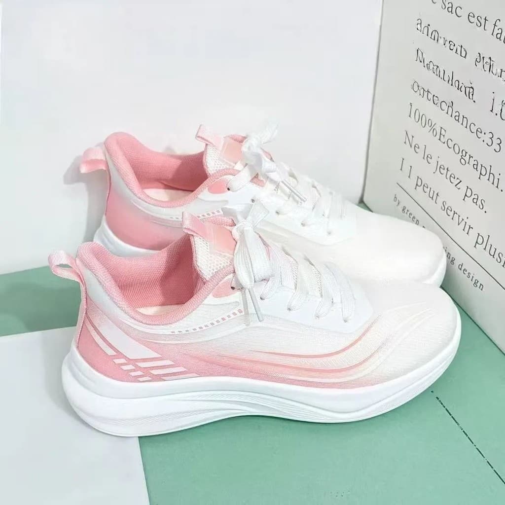 Tênis femininos casuais de sola grossa, leves, que aumentam a altura, respiráveis, estilo novo para primavera e outono d