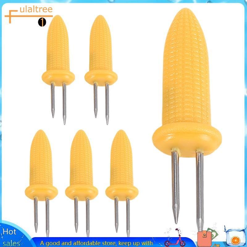 6 Peças De Milho Rack Na Espiga Espetos De Garfo De Aço Inoxidável Com Alça De Silicone