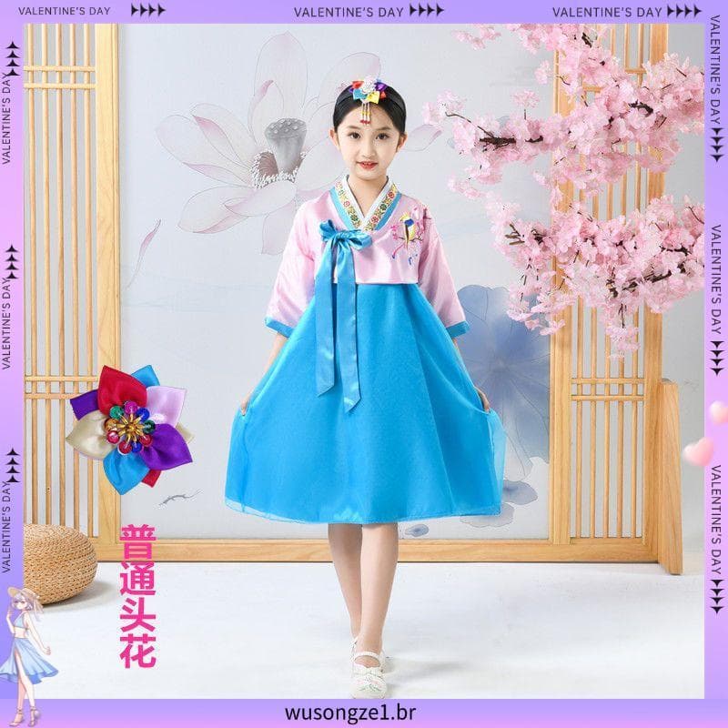 Meninas roupas coreanas novo estilo Hanbok minoria étnica vestido coreano estudantes da escola primária palácio dança de