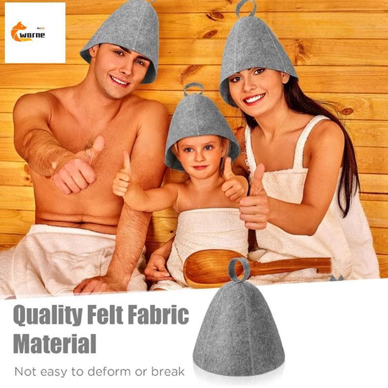 Chapéu De Sauna Anti-Calor , Touca De Banho De Feltro De Lã Grossa , Turbante De Cabelo , Toalha De Secagem Rápida , Cha