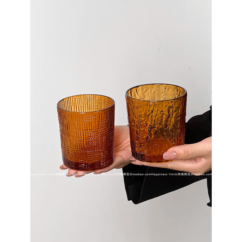 Copo de Vidro com Textura Ondulada e Relevo Retrô 350ml | Taça para Suco, Vinho e Chá | Copo Multifuncional para Mesa