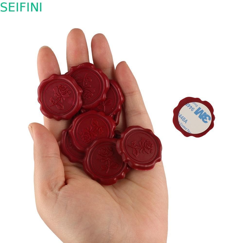 SEIFINI 10pcs Adesivos De Selo De Cera , Autoadesivos Personalizados Para Convite De Casamento , Vintage