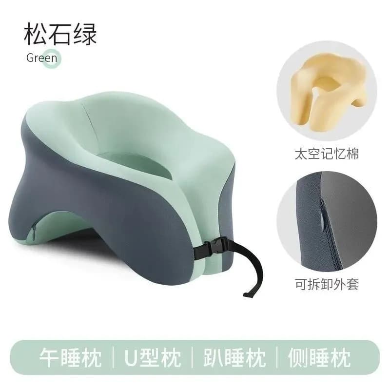 Travesseiro De Pescoço De Viagem Em Forma De U De Espuma De Memória Capa Removível Cervical De Suporte Macio Para C
