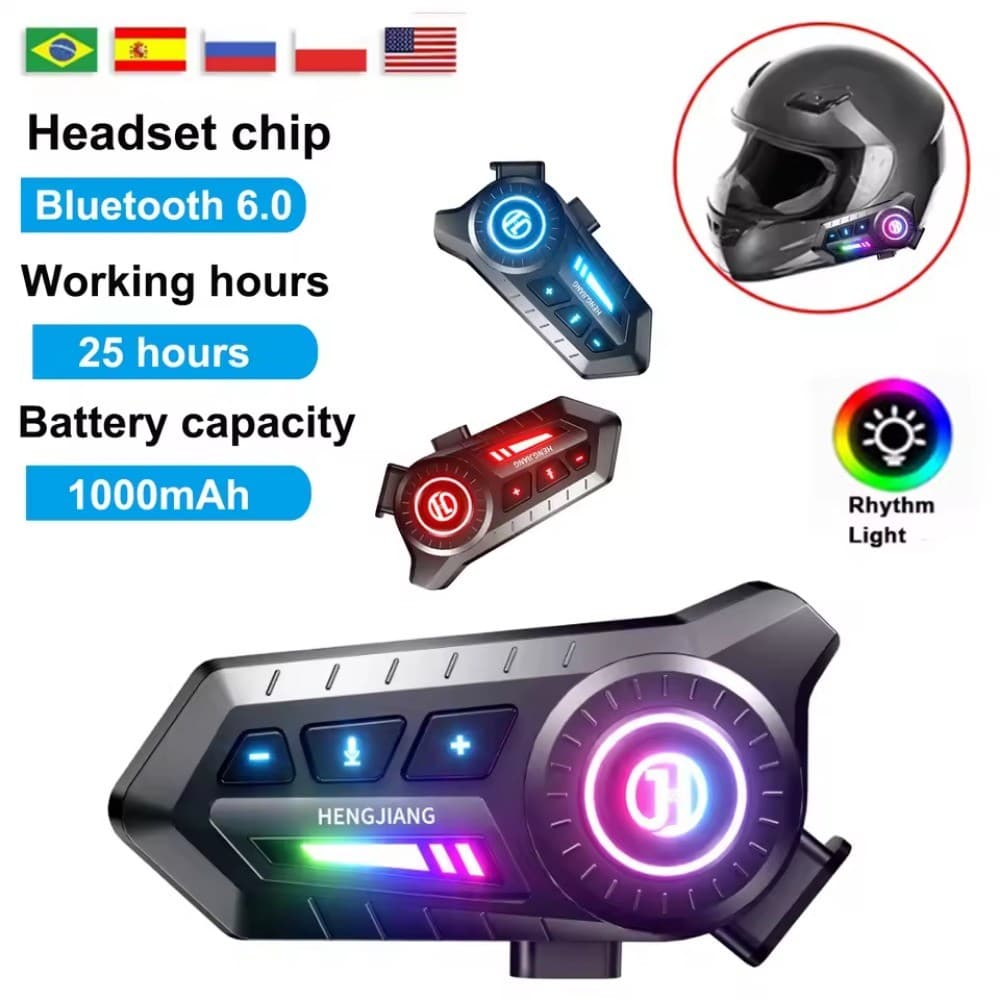 X3 Capacete Da Motocicleta Fone De Ouvido Bluetooth Controle De Voz Sem Fio Hands-on Falando Com Luz Ambiente