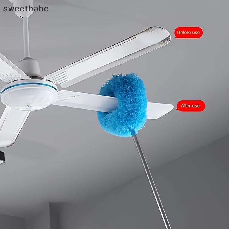 Espanador De Ventilador De Teto De Microfibra Estende Até Escova De Limpeza Reutilizável E De Cabo Longo Para Sem Esforç