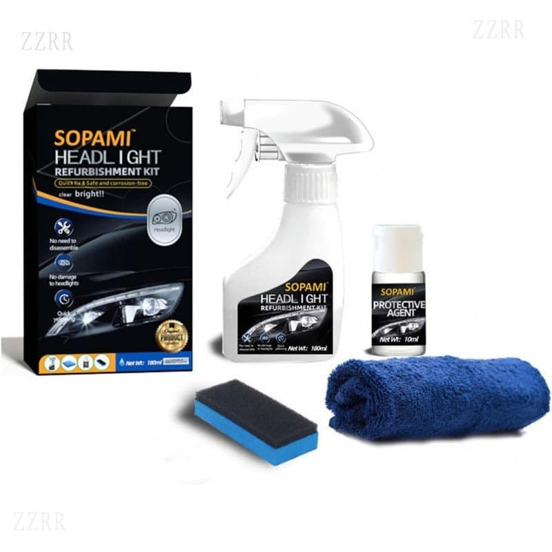 Kit de Restauração de Faróis Automotivos SOPAMIAutomotive - 6.09 fl oz | Recondicionador de Revestimento Cristalizador p