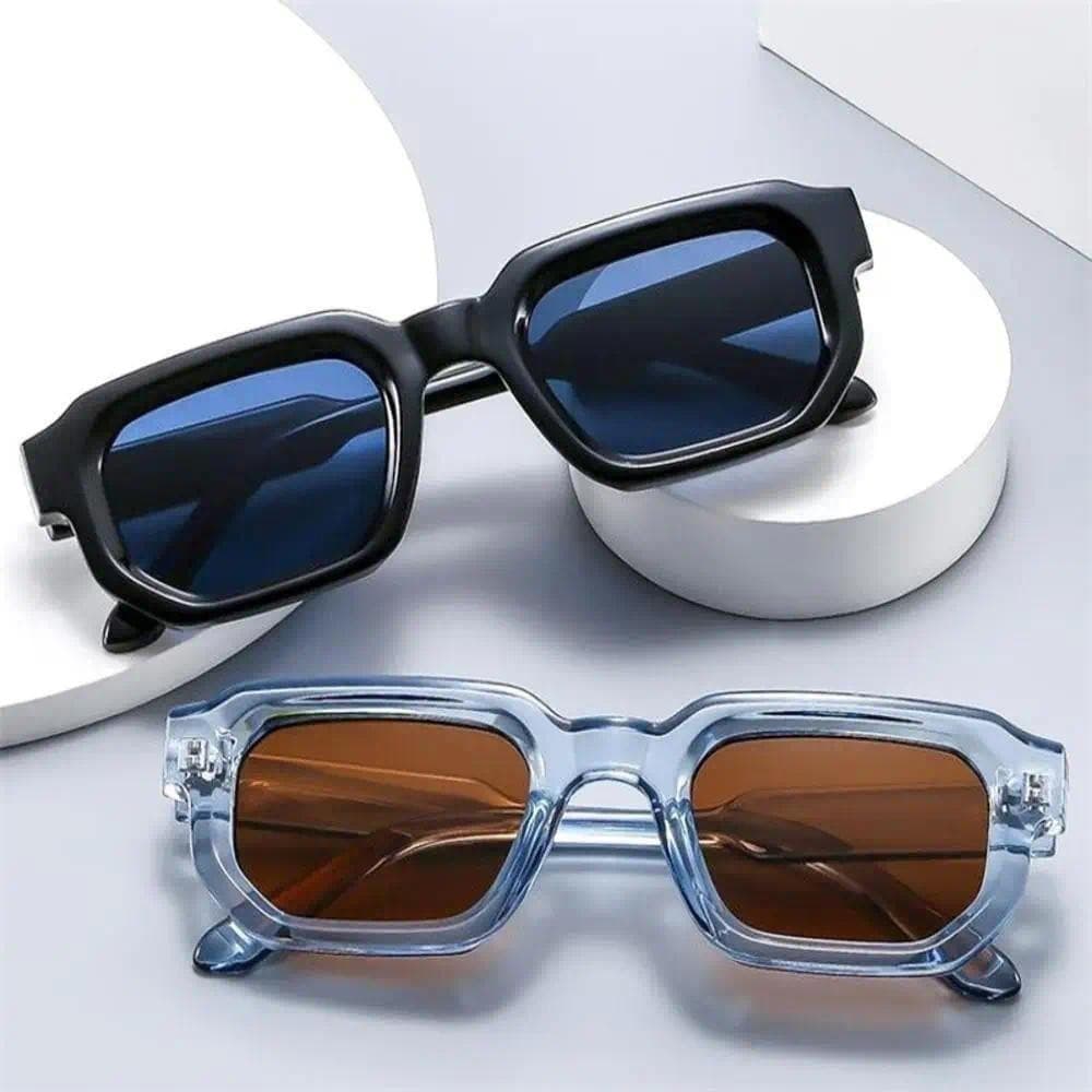 Óculos de Sol Retangulares Vintage Masculinos, Óculos de Sol Retro de Moda, Design de Marca de Luxo, Óculos UV400, Óculo