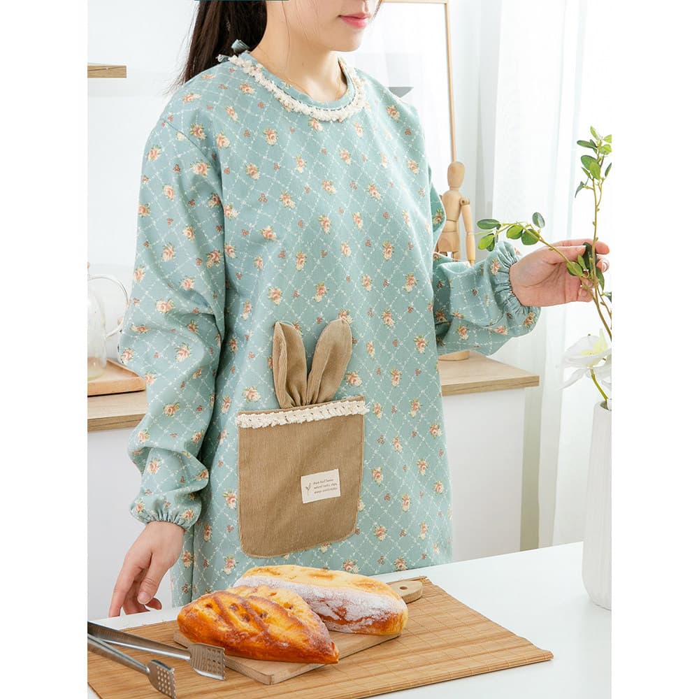 Versão coreana moda avental Pastoral casa cozinha macacão impermeável à prova de óleo Anti-desgaste casa Workwear aventa