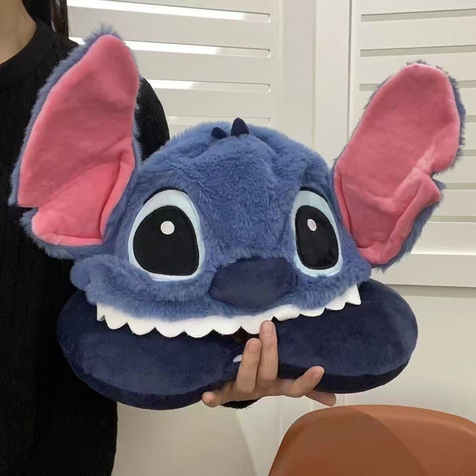 Almofada De Pescoço Stitch Com Capuz De Pelúcia Travesseiro De Pescoço Stitch