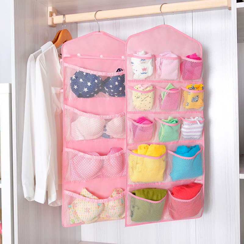 Tik Tok ferramenta útil de armazenamento Oxford pano roupa interior meias sutiã saco de armazenamento fixado na parede g