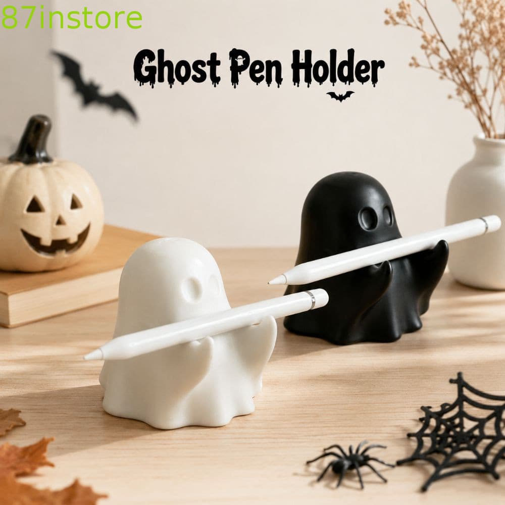 Suporte De Caneta Fantasma , Bonito Impresso Em 3D Para Halloween , Mini Estátua Decorativa Criativa Multifuncional