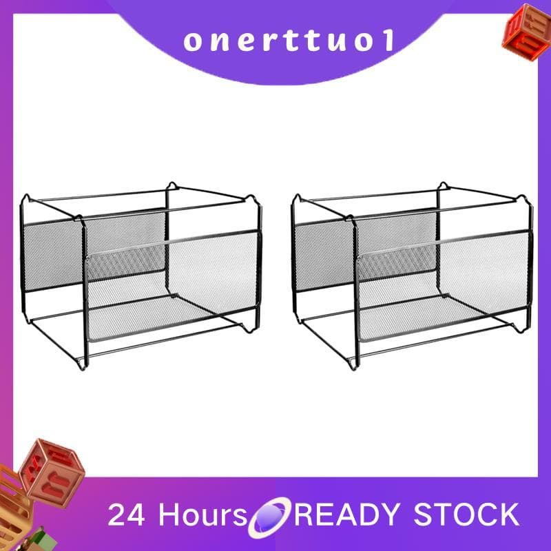 2X A4 Malha Metal Arquivo Organizador Caixa Pendurado Pasta De Suporte De Armazenamento De Mesa Prateleira Titular Para
