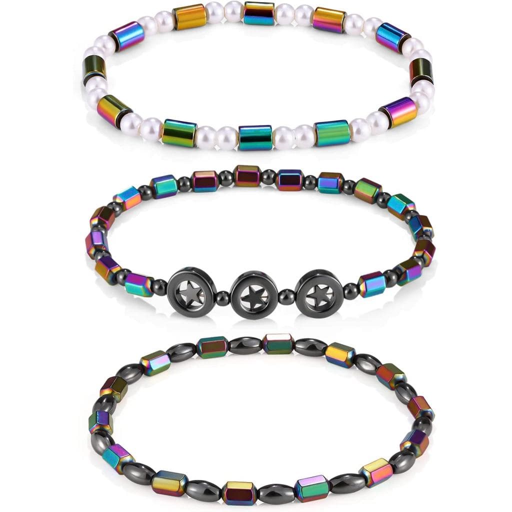 Pulseira Emibele para Desintoxicação Linfática e Emagrecimento para Mulheres, com Contas de Hematita e Obsidiana, Antinc