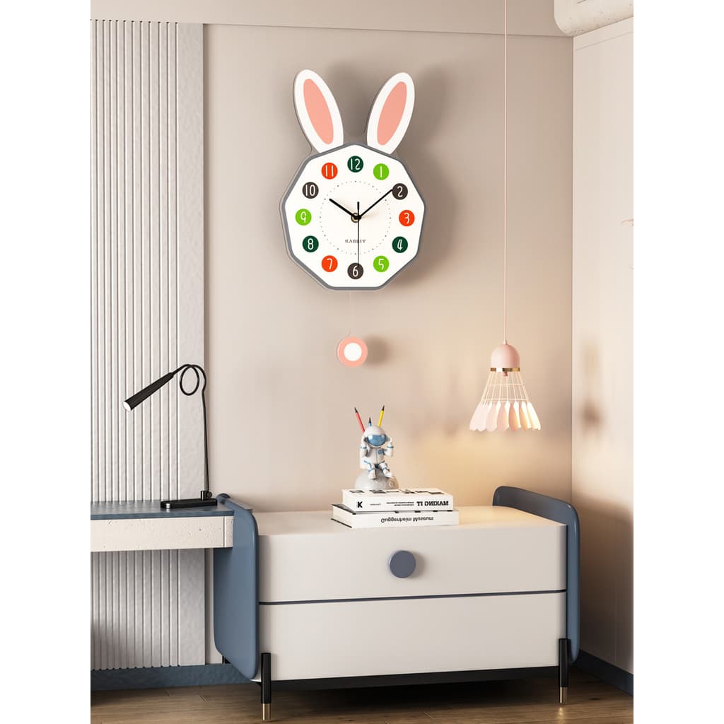 Quarto das crianças mudo relógio de parede quarto decoração da parede dos desenhos animados relógio pendurado na parede