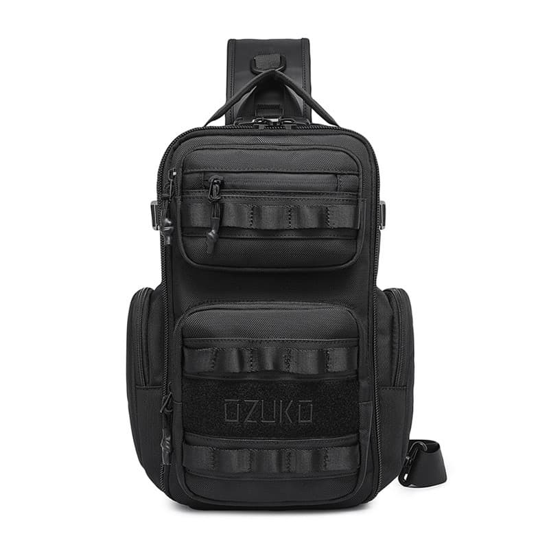OZUKO bolsa de peito ao ar livre, bolsa mensageiro masculina à prova d'água, grande capacidade, resistente ao desgaste,