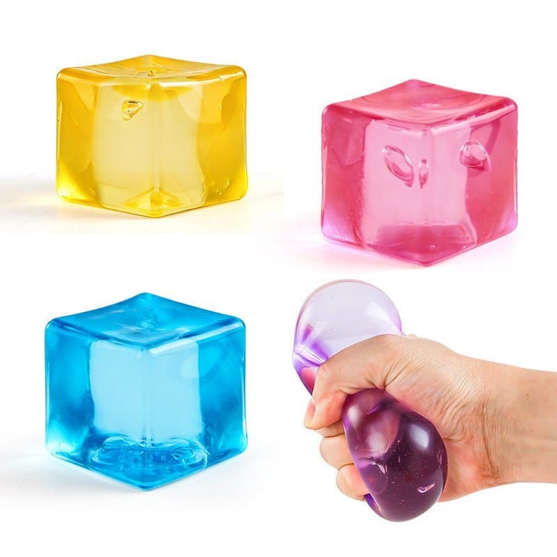 Brinquedo antiestresse de recuperação lenta, bola antiestresse em formato de pãozinho com cubo de gelo de maltose simula