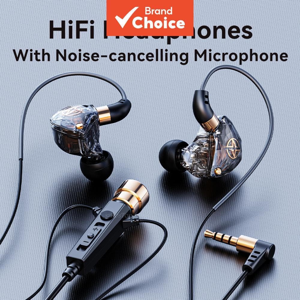 SPRISE KT02 Fones De Ouvido Intra-Auriculares Com Fio Cancelamento De Ruído Microfone Diamond-Cut HiFi Em Tempo Real Tra
