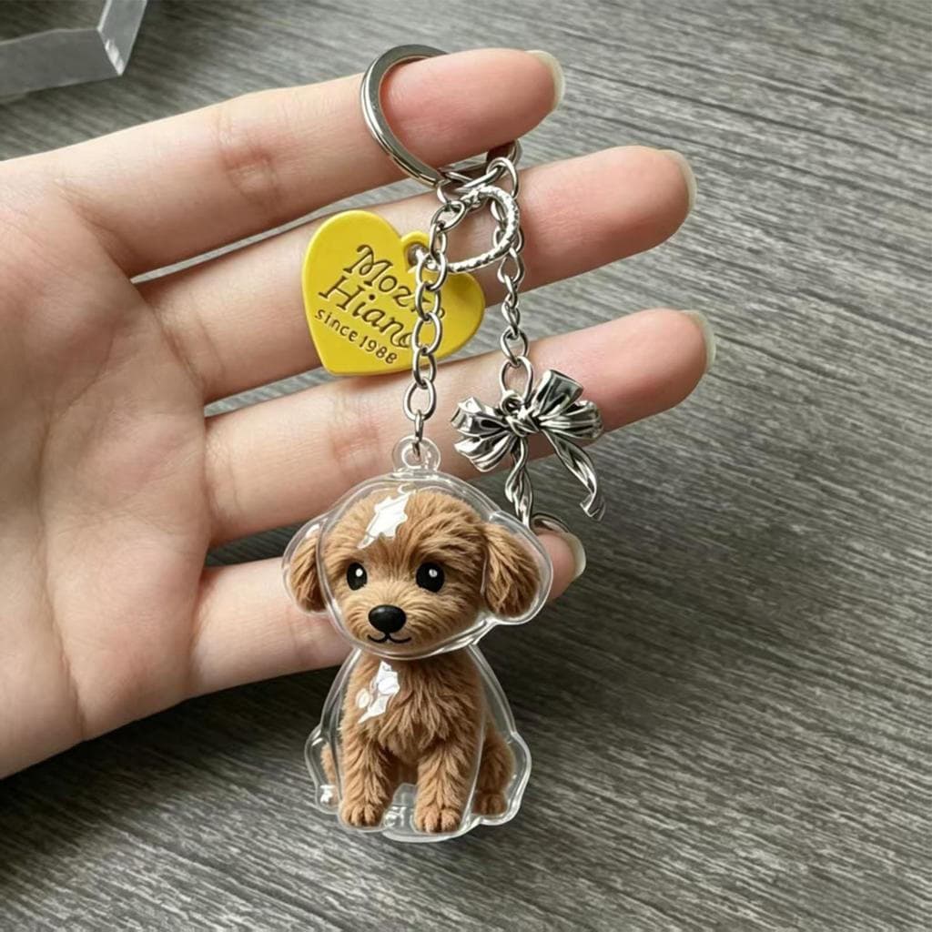 3 Pçs Adorável Pingente De Armazenamento De Pêlos De Cachorro Transparente Chaveiro Animais De Estimação Artesanal DIY L