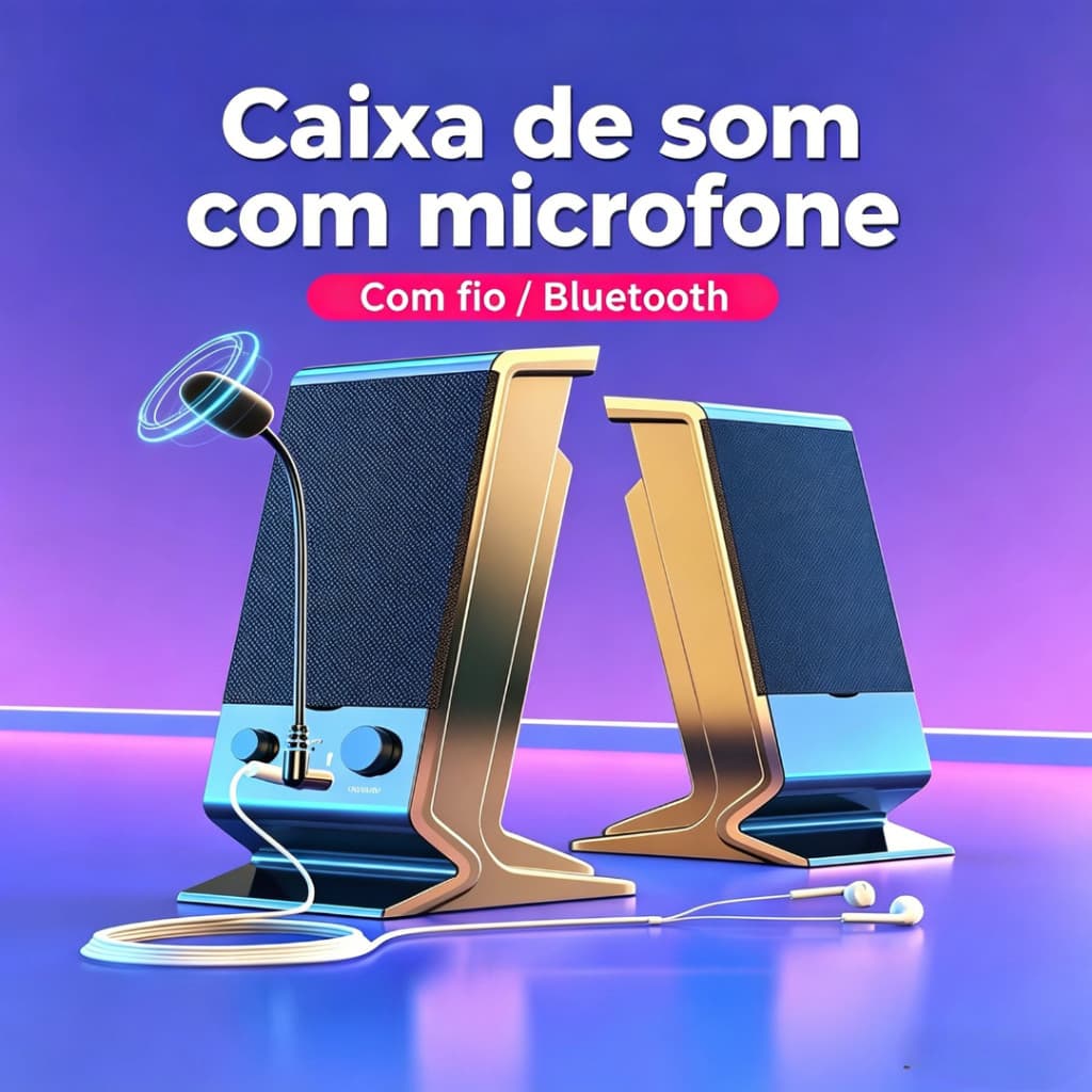 Caixa de Som Bluetooth Para PC Computador Notebook USB P2 6W Potente Estéreo