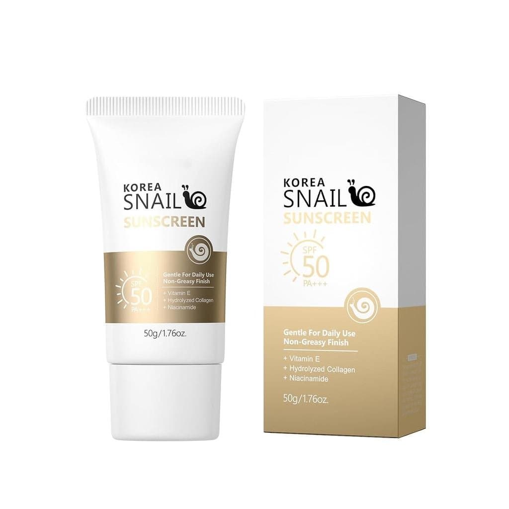 Protetor Solar Facial SPF50 com Mucina de Caracol – Protetor Solar Corporal Hidratante, Leve, Diário, Não Oleoso e Não P