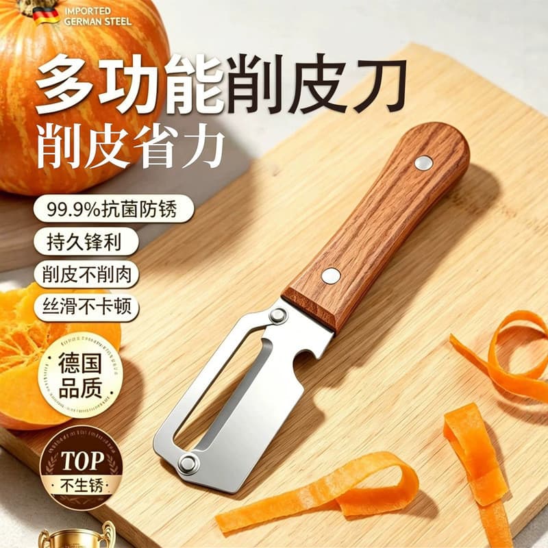 Descascador e fatiador multifuncional de aço inoxidável para cozinha doméstica, para frutas, vegetais e cana-de-açúcar C
