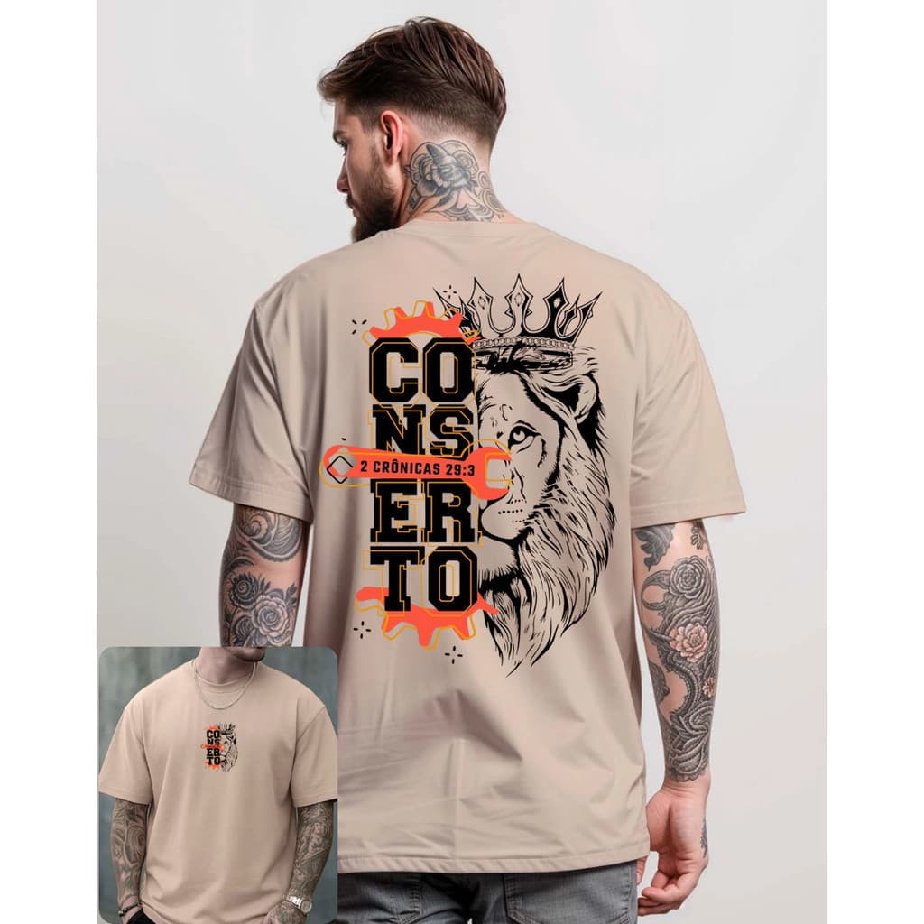 Camisa Casual Estilo Religioso Leao Jesus Crista Evangelica T-Shirt 100 % algodao Premium
