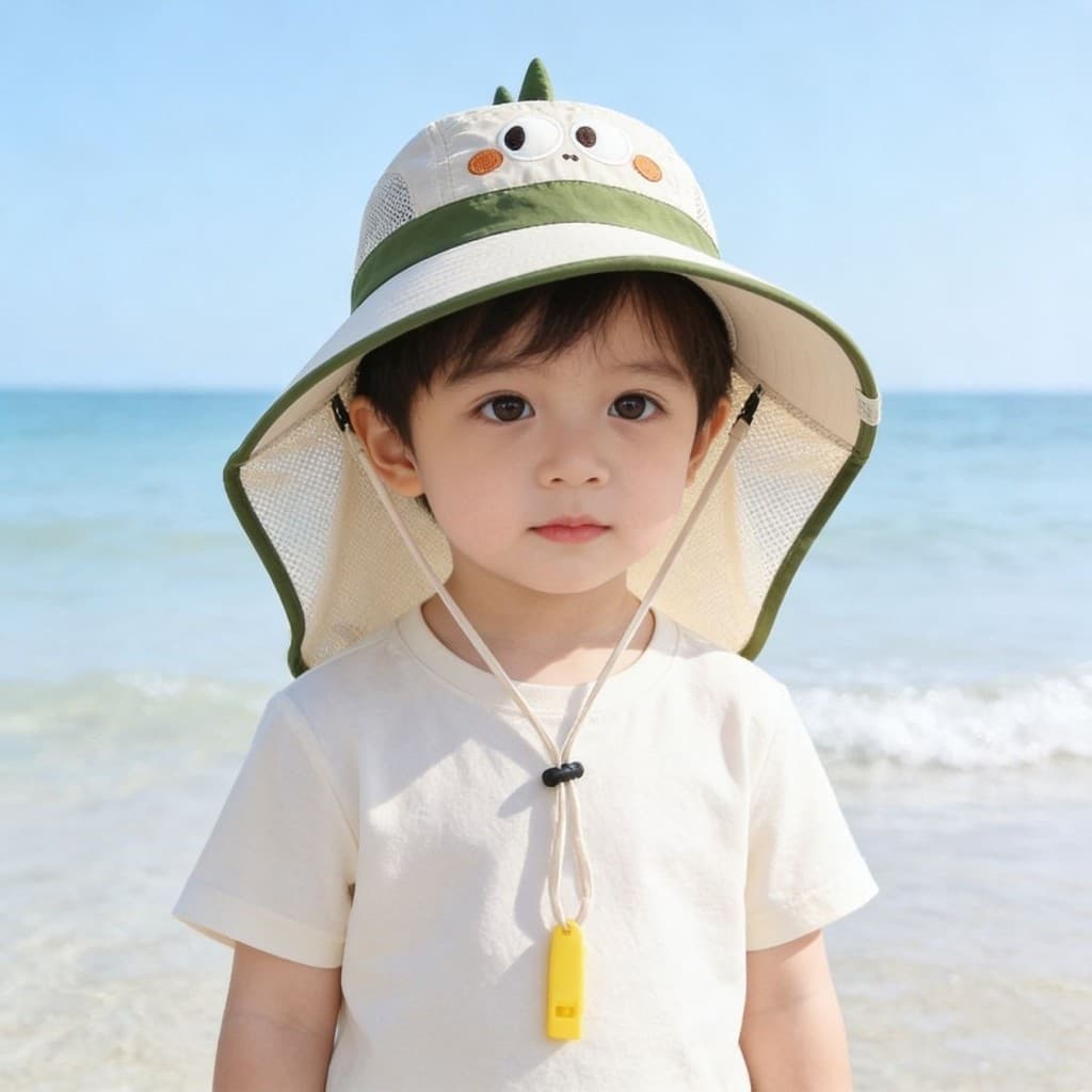 Crianças ao ar livre chapéu verão dos desenhos animados crianças chapéu grande borda xale chapéu de sol meninos meninas