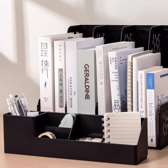 Estante de arquivo reforçada, prateleira de armazenamento multi-camadas, organizador de documentos de mesa, suporte para