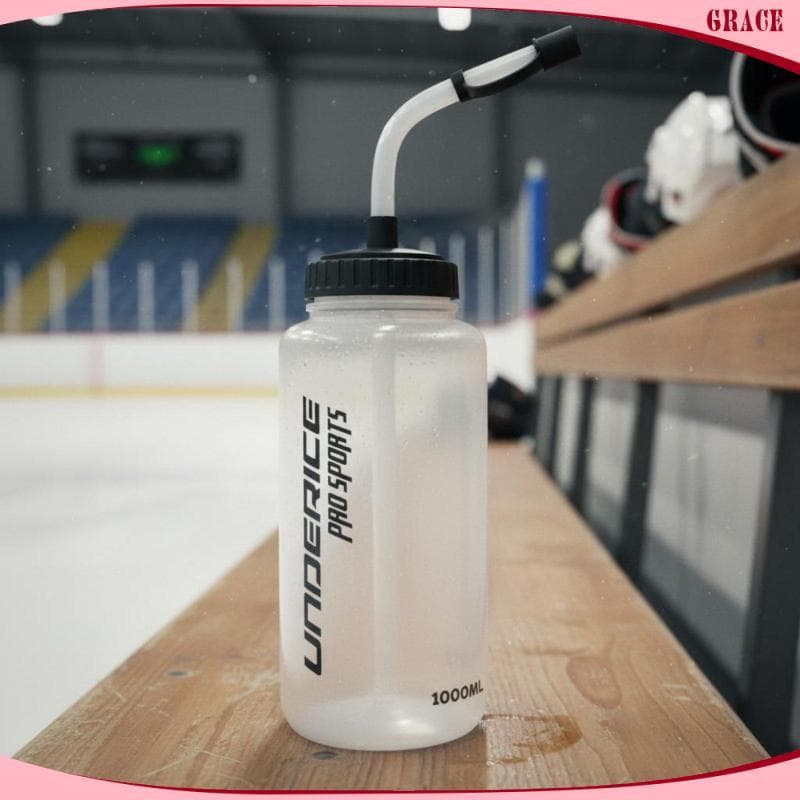 [Grace_sz] Garrafa Esportiva De Apertar , Corpo Transparente , Tampa De Palha De Grande Capacidade , De Água Externa Par