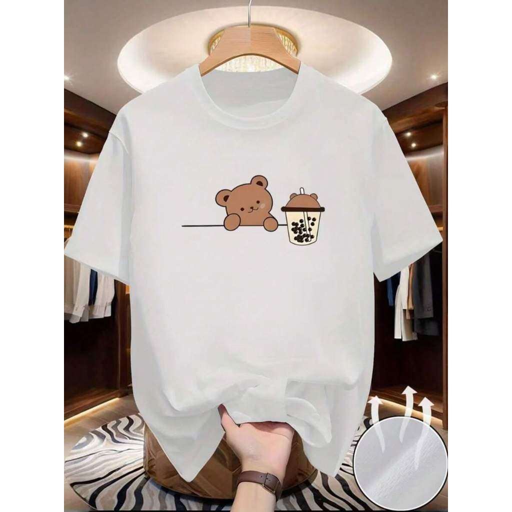 Camiseta T-Shirt Blusinha Urso Fofo Tumblr Elegante Camisa Feminina