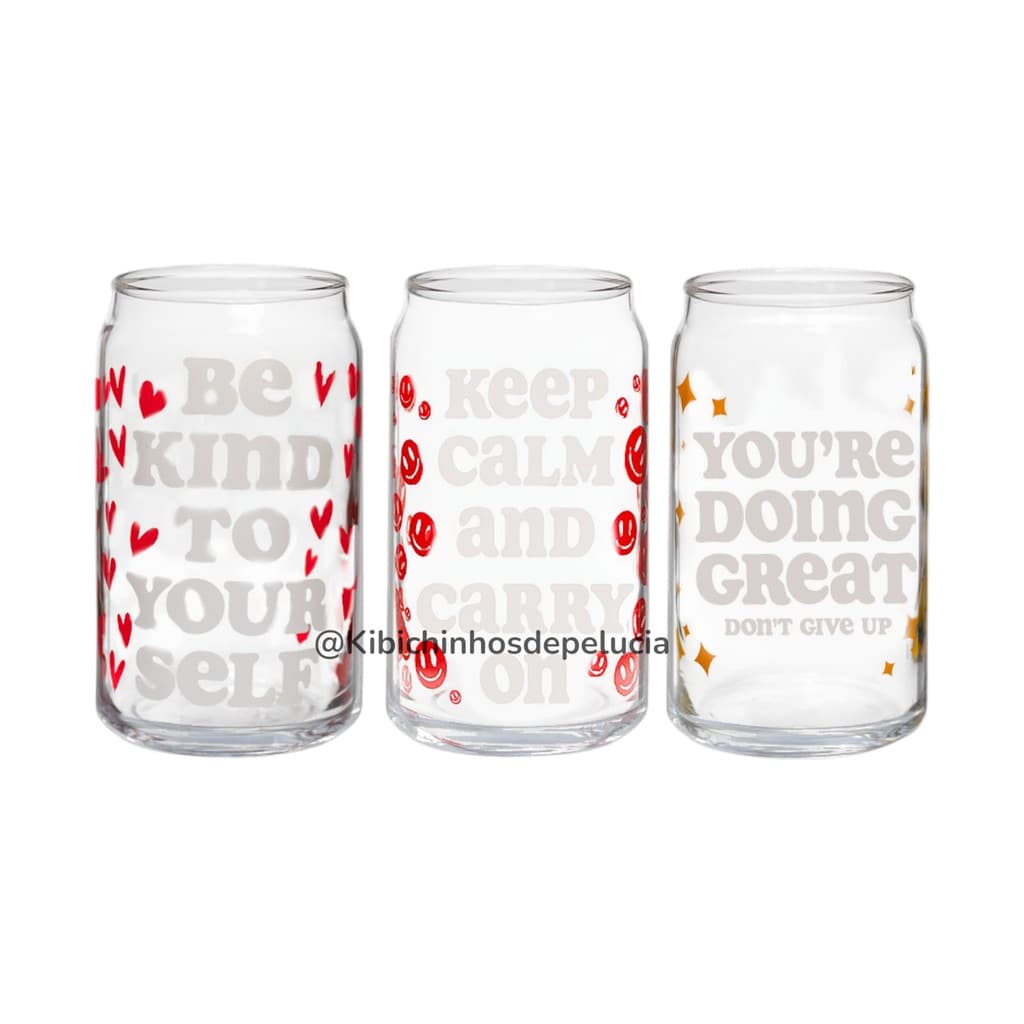 Kit Copo de Vidro Estilo Lata 470ml com 6 unidades