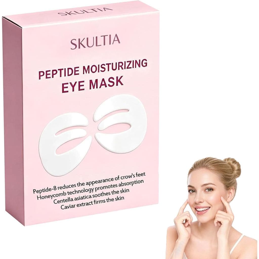 Máscara para Olhos SkultaDeepPeptideCollagen, 5 Pares – Design de Três Peças para Olheiras, Olhos Inchados, Linhas Finas
