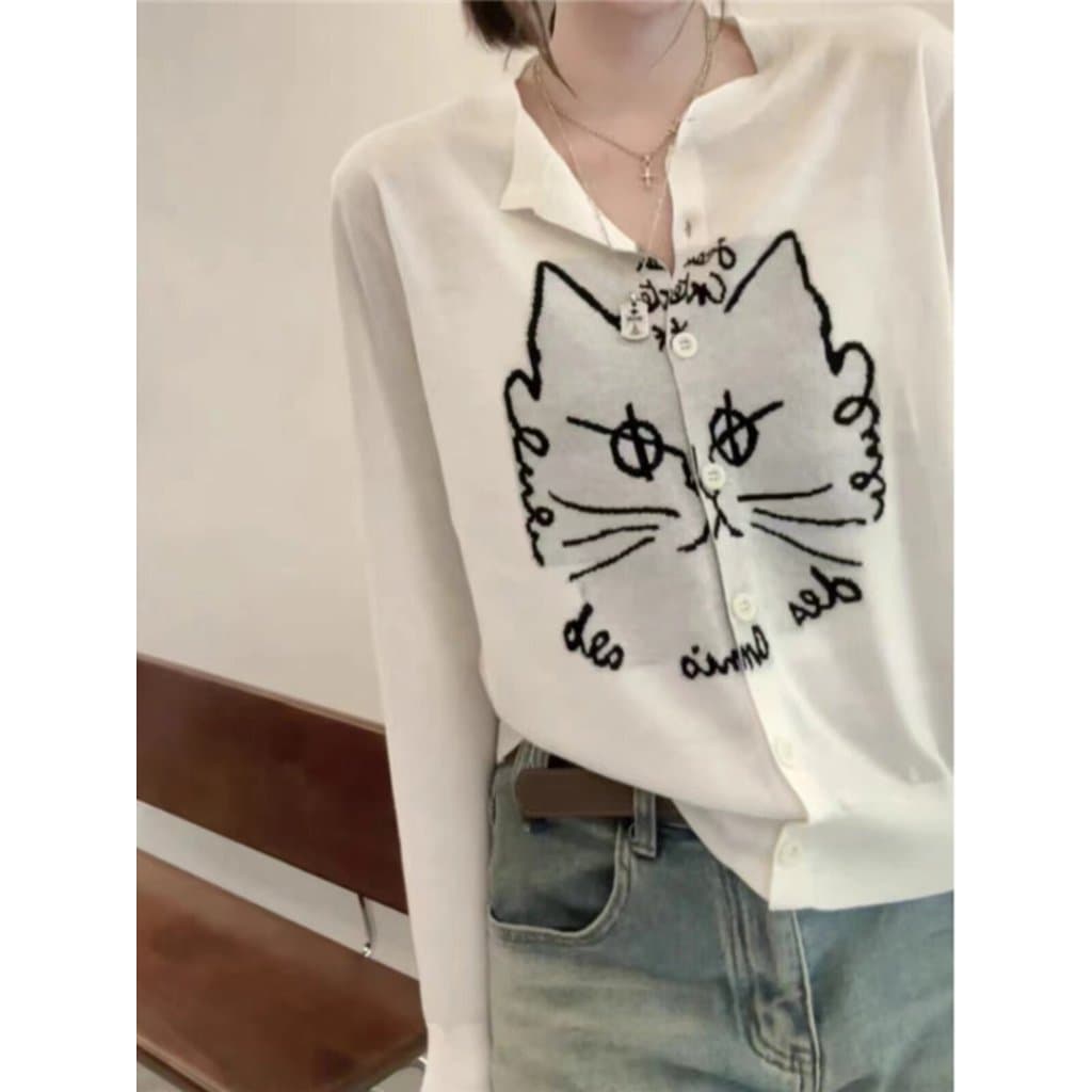 Outono feminino 2026 outono topos fino malha Cardigan jaqueta feminina novo estilo feminino Wear estilo coreano camisa p