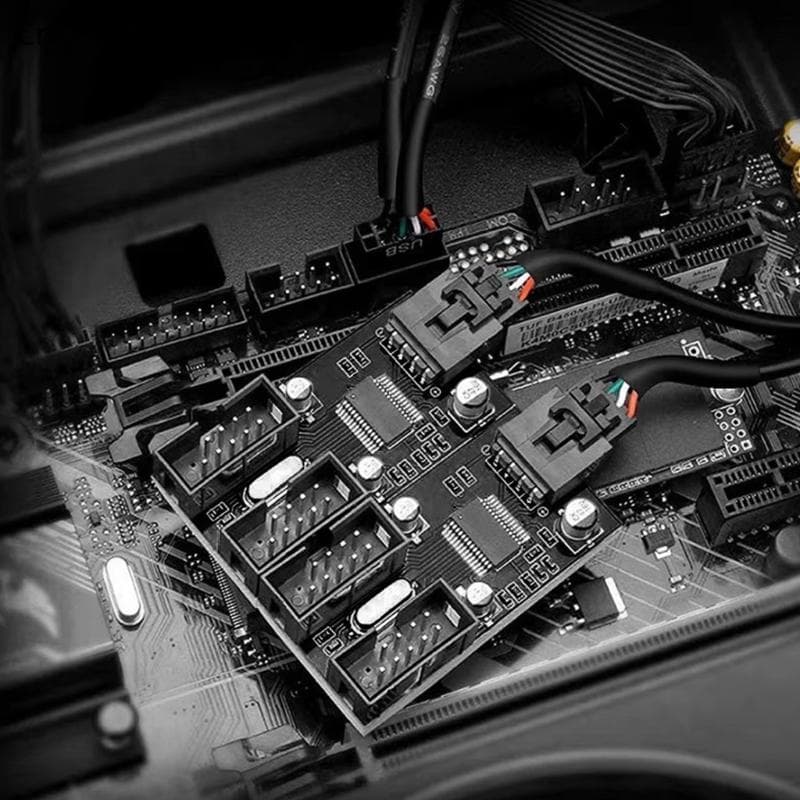 Crescent1 9Pin USB Header 1 A 2 4 Fêmea Placa Extensão Adaptador Divisor