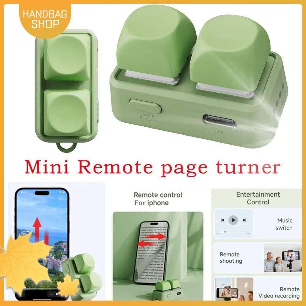 Bolsa Controle Remoto De Dente Azul , Mini Teclado Leve Botão Duplo , ABS Remote Page Turner Office Use