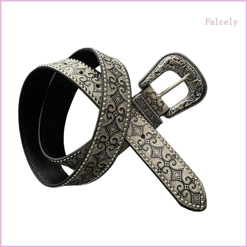Falce Clássico Retro Cinto Recurso Ocidental Charme Design Rebites Decoração Couro Do Plutônio Cintura Ajustável Tamanho