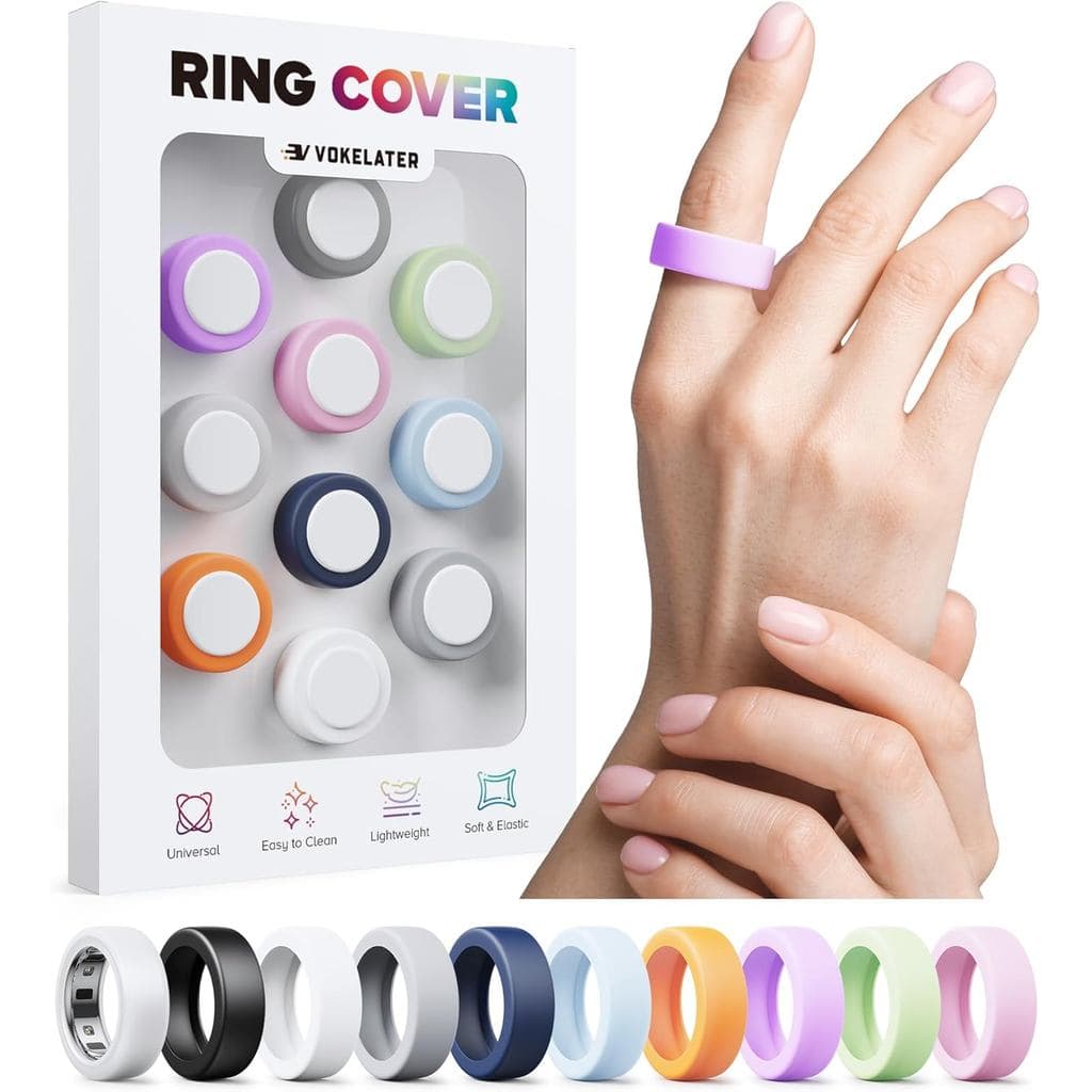 Pacote com 10 Capas de Silicone para Anel Compatíveis com Oura Ring Gen 4 e Ring 3 Horizon/Heritage, Protetor Fino para